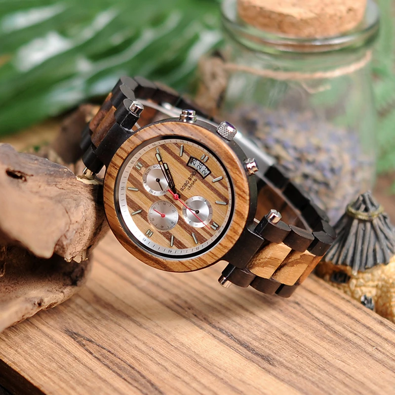 Мужские наручные часы BOBO BIRD Wood роскошные Брендовые Часы с отображением даты и