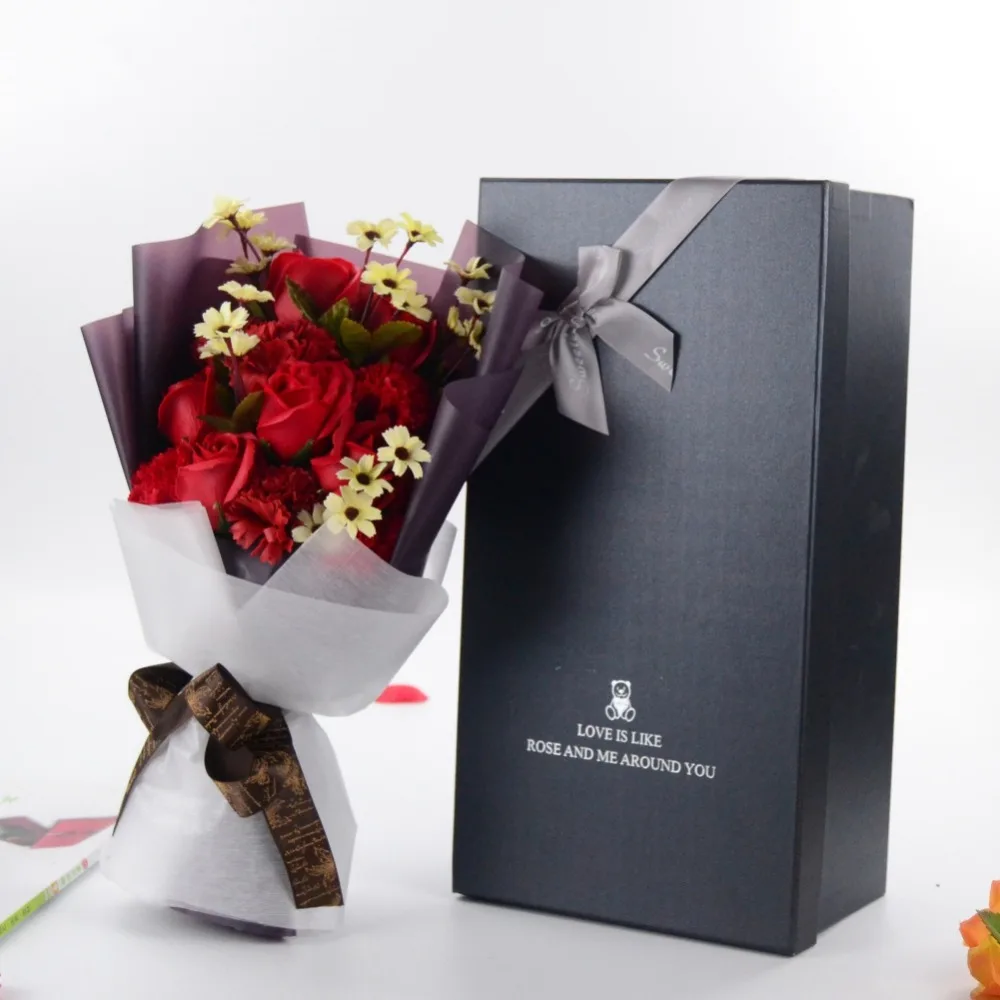 

Carnation Soap Bouquet Gift Box Flower Birthday Gift Home Garden Festive Party Supplies