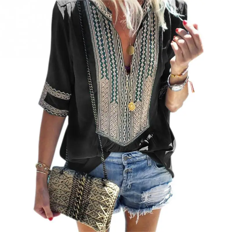 Женская Повседневная Свободная футболка с коротким рукавом в полоску винтажном