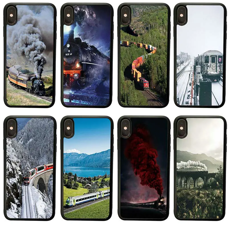 Black Mobile Phone Bag PC TPU Anti-knock Back Cover Soft Shell for iphone X Case Patterned XS Cases Fashion Train |