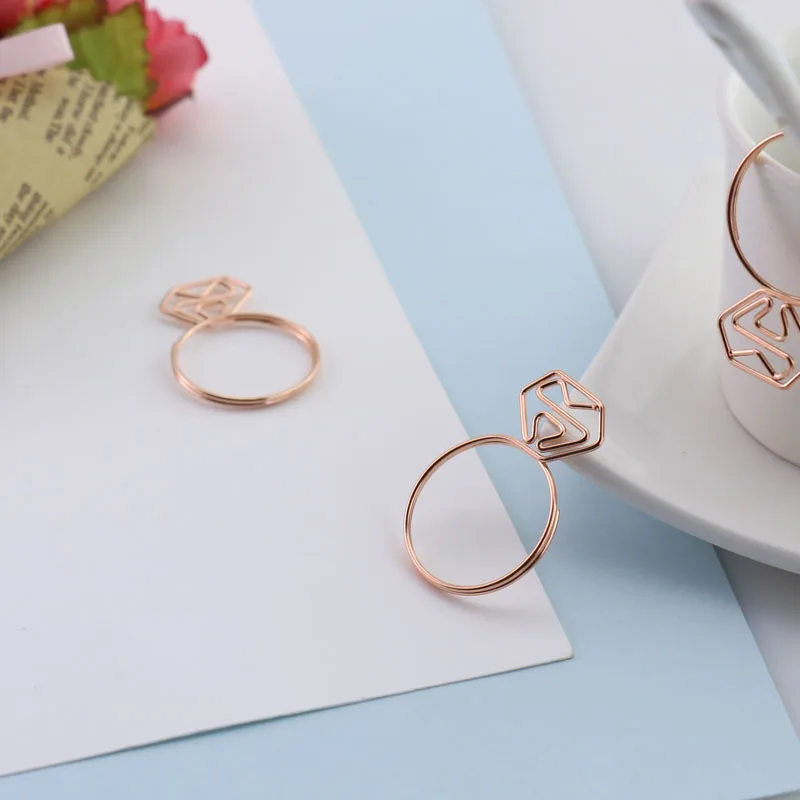 1 шт. Новый розовое золото сердце камера любовь форма бумажные зажимы Закладка