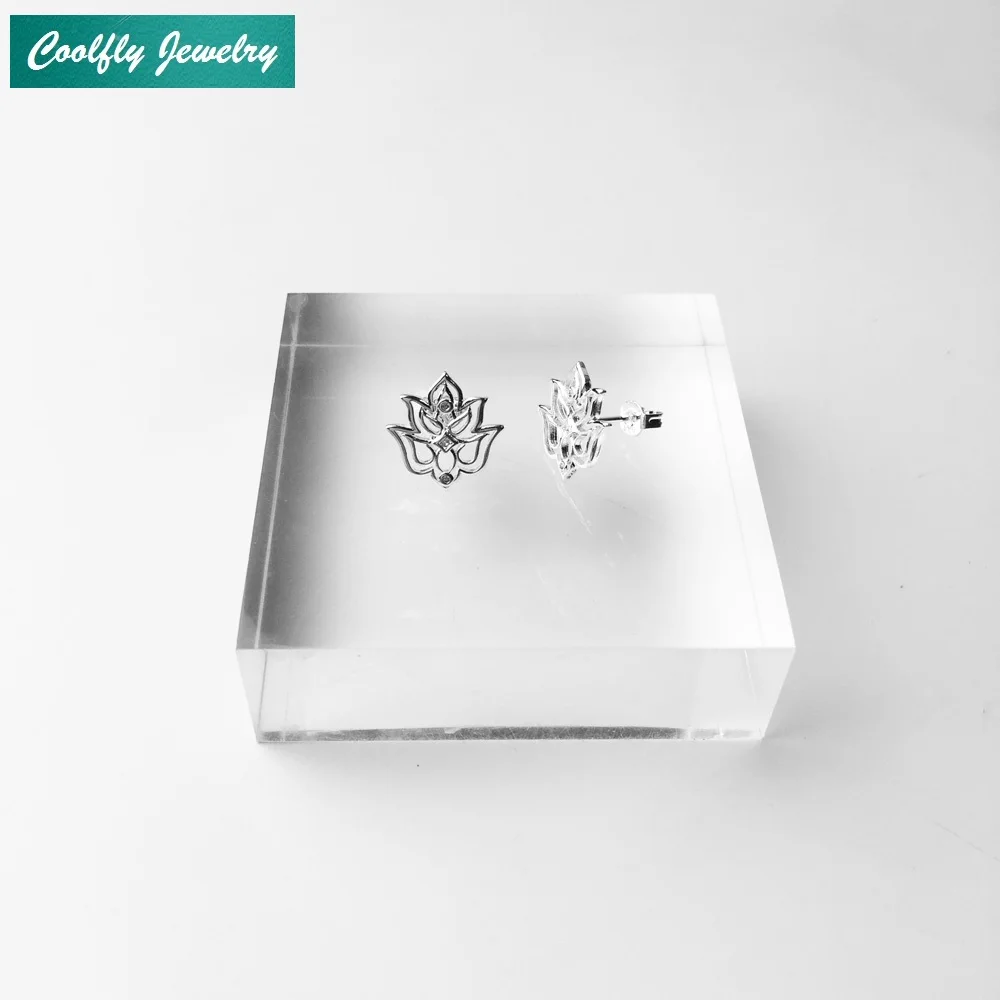 COOLFLY Мода роялти лотоса циркония орнамент серьги стержня для Для женщин