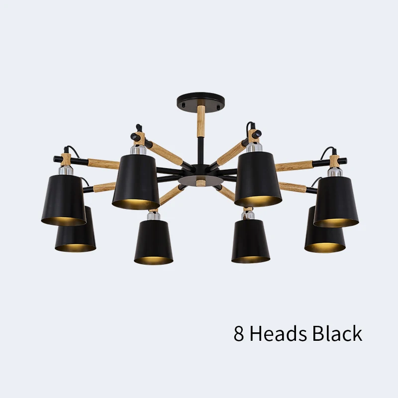 8 Heads Black Современная светодиодная люстра-паук для кухни, гостиной, спальни, скандинавского дизайна, Железный Абажур, люстры, Потолочная люстра E27 - Цвет абажура: 8 Heads Black