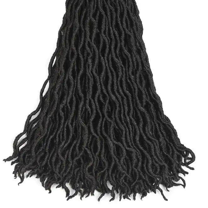 # 1B Роскошные для плетения Faux locs Curly вязаные волосы 24 пряди Омбре блонд крючком косички 20 дюймов 50 см синтетические косички - Цвет: # 1B
