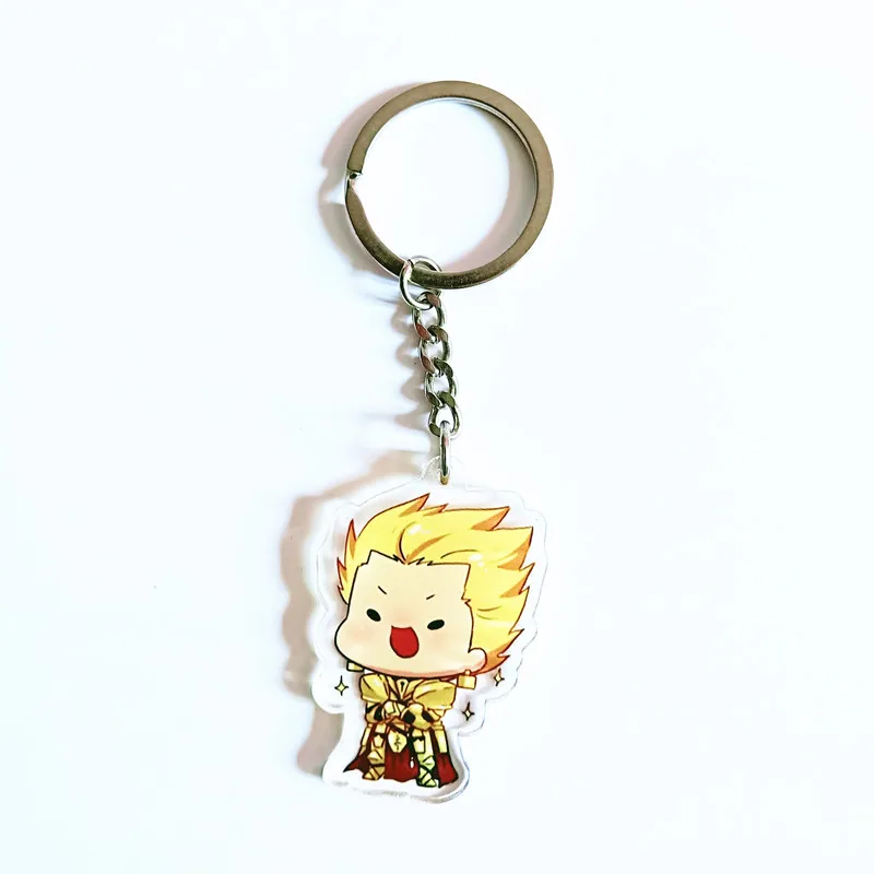 Аниме акриловый Fate Grand order Saber прозрачный двухсторонний кулон llaveros para mujer цепочка