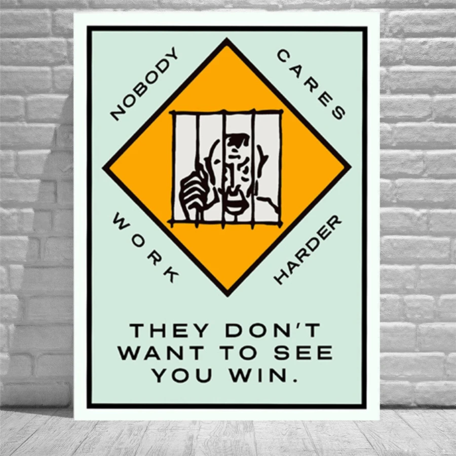 Alec Monopolys Nobody Cares HD Wall Art Холст с печатью постера живопись декоративная картина для