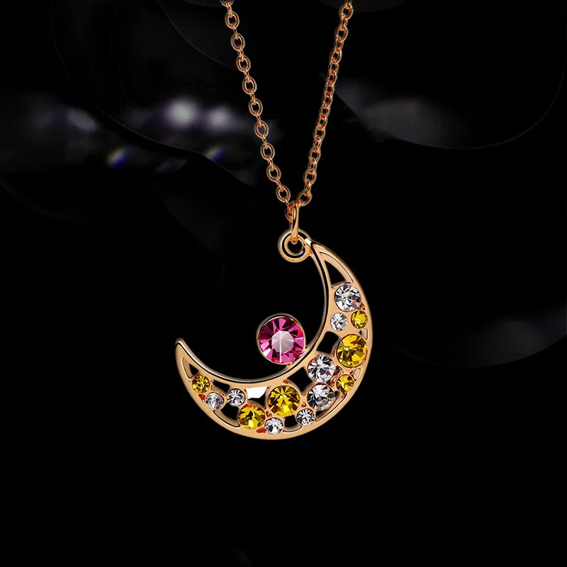 Miss Lady романтическое ожерелье с подвеской в виде Луны из циркония модные