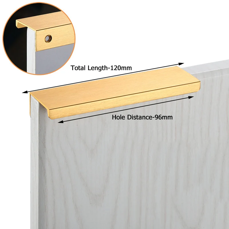 Ручки для шкафов NAIERDI черные из алюминиевого сплава