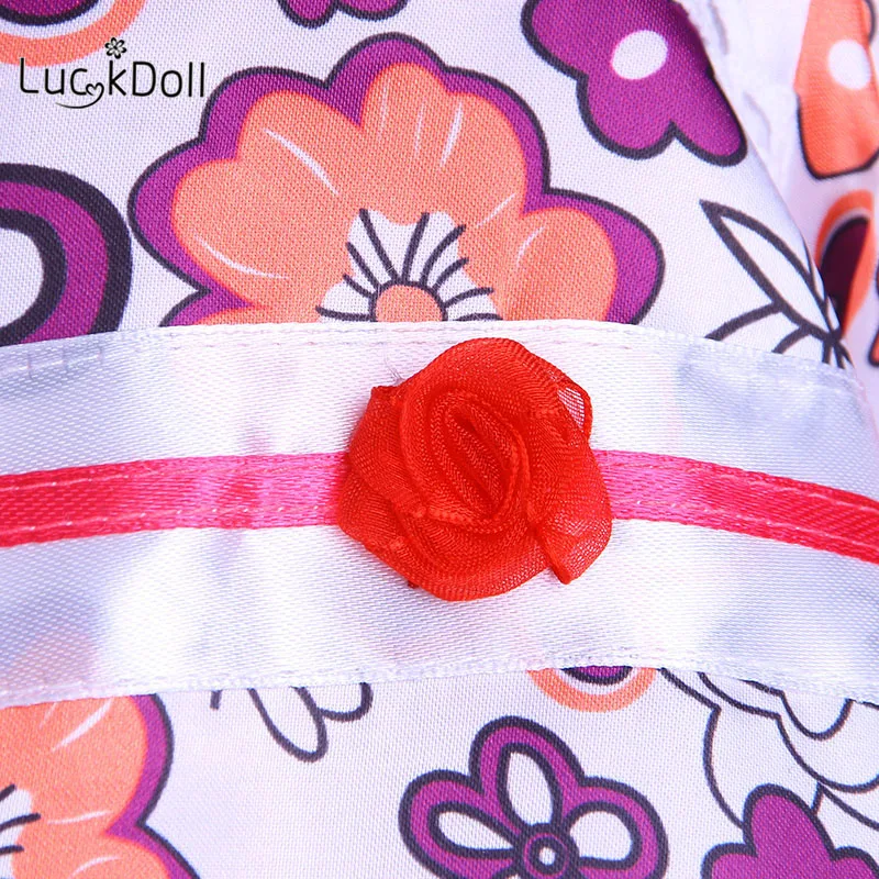 Платье LUCKDOLL с принтом Lacedge для куклы 43 см или 18-дюймовых кукол аксессуары | Игрушки