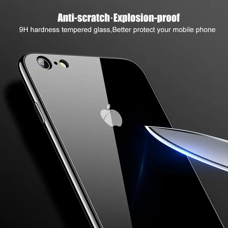 Роскошный чехол-накладка из закаленного стекла для IPhone 7 8 Plus X XS Max XR мягкий