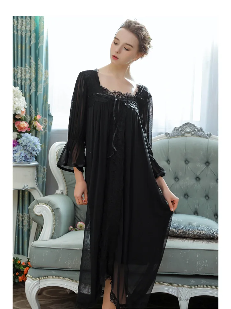 3 цвета женские ночные рубашки с роговыми рукавами длинная ночная рубашка мягкая