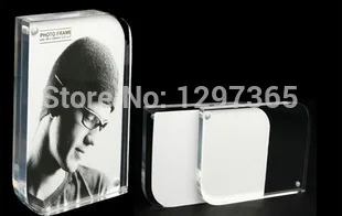 

254x203mm double-faced clear rectangle acrylic magnetic photo frame / price tag