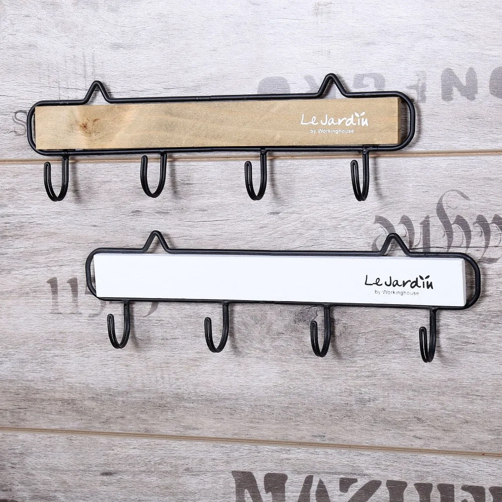 2 шт./лот Винтажный стиль металлический и деревянный настенный крючок стойка для