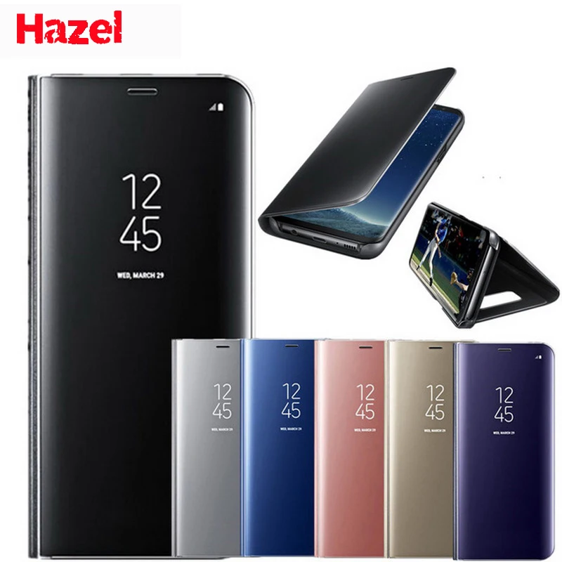 Умный кожаный чехол для Samsung Galaxy S9 Plus S8 S7 Edge S6 Note 8 5 зеркальный флип с подставкой J3 J5