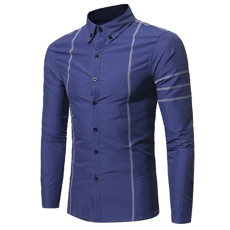 2019 Spring New Arrival Men Shirt Fashion Designer Long Sleeve Slim Fit High Quality Casual Cotton | Мужская одежда