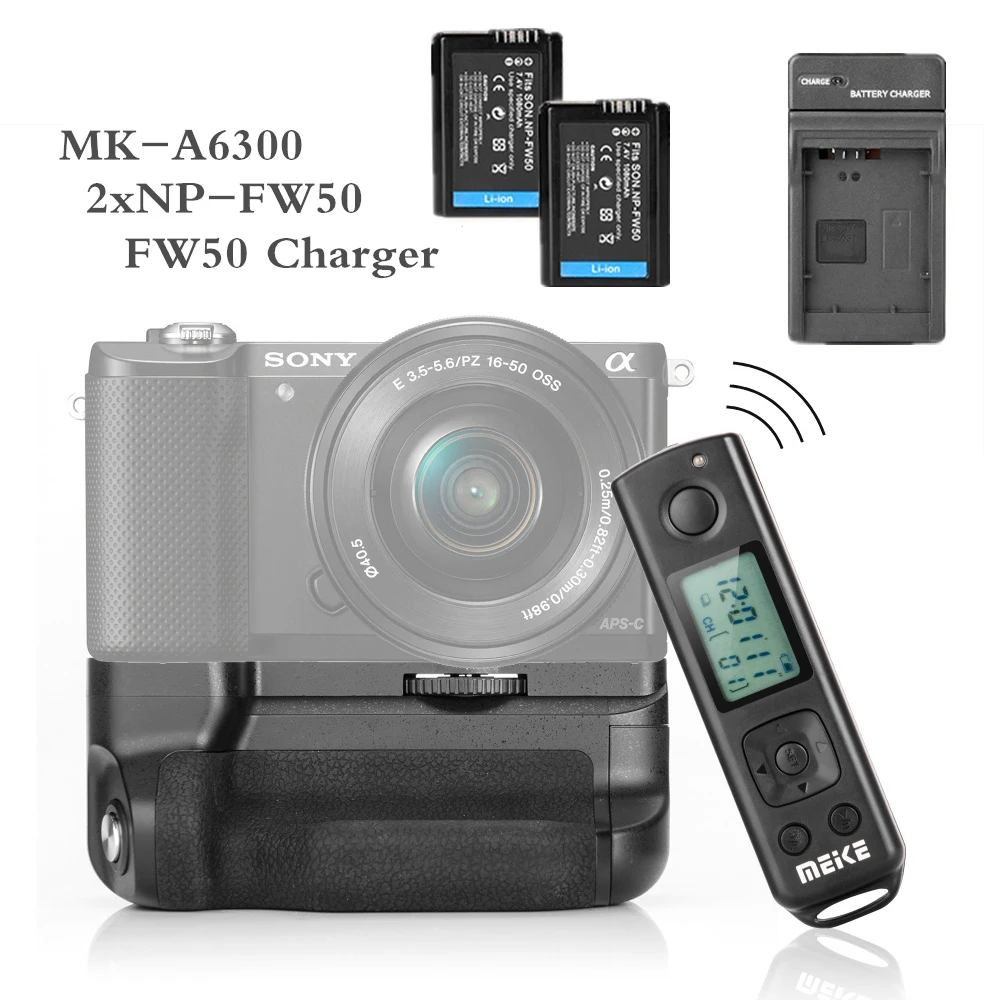 Meike MK A6300 pro держатель батарейного блока Встроенный 2 4G беспроводной пульт