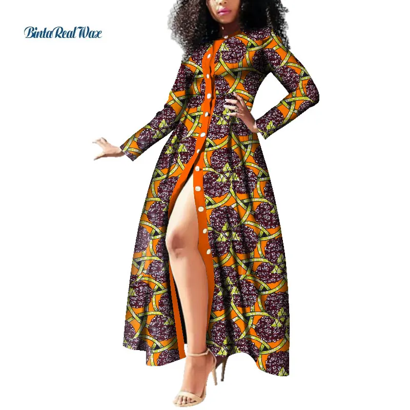 14 Африканские платья для женщин с восковым принтом, длинные платья Vestido Bazin Riche Dashiki, женская одежда в африканском стиле WY3785 - Цвет: 14