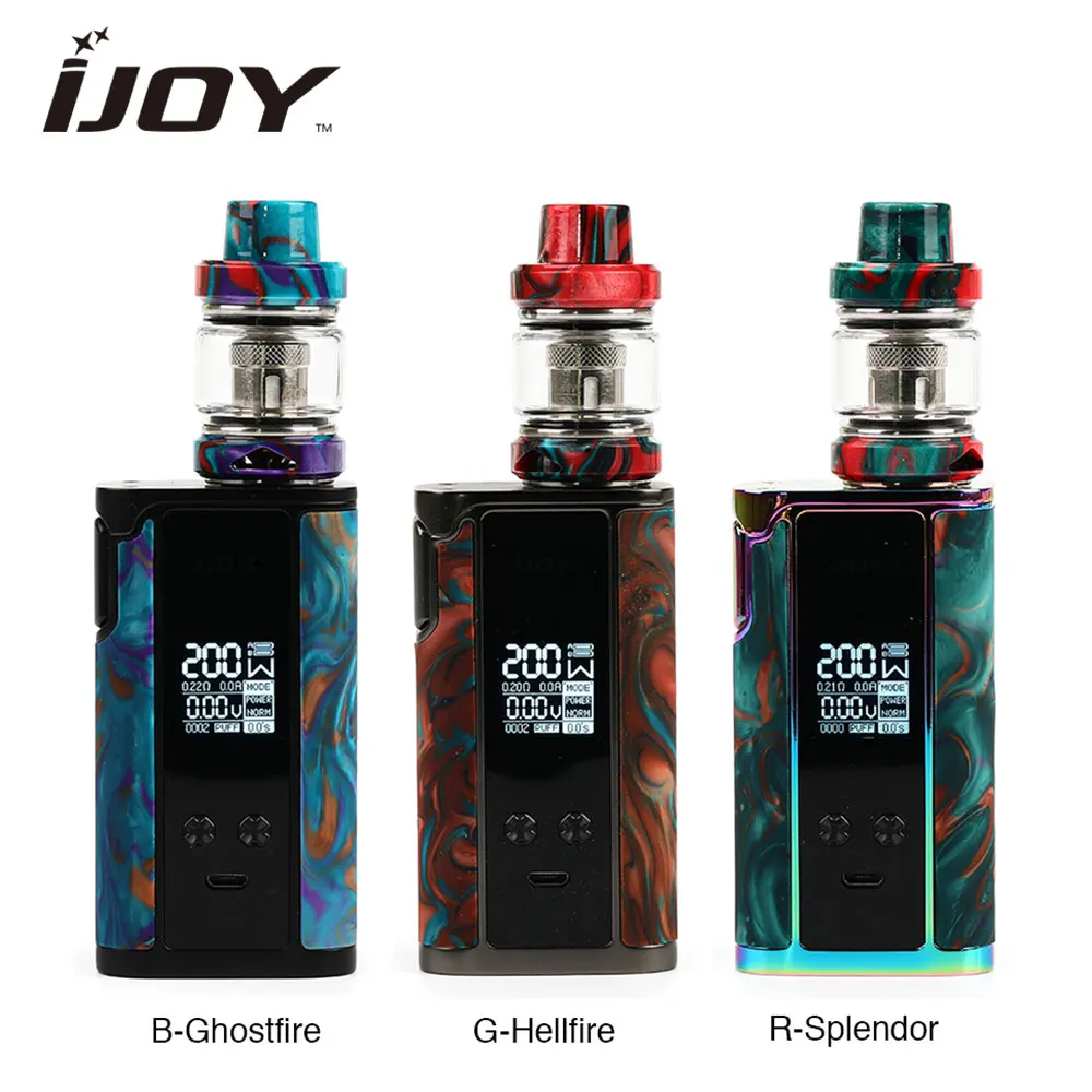 Оригинальный набор из смолы IJOY CAPTAIN 200 Вт бокс-мод polyine вейп с баком полимера 6 мл