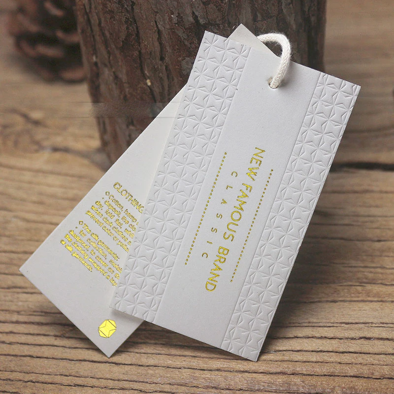 

Custom Stereo concave and convex special paper men's clothing tag