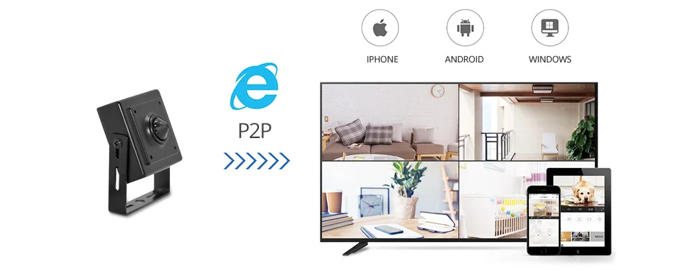 Wheezan мини-камера HD Безопасности 2MP Onvif H.265 камеры видеонаблюдения ip-камера 12 в 1080P аудио P2P ночного видения камеры видеонаблюдения для дома