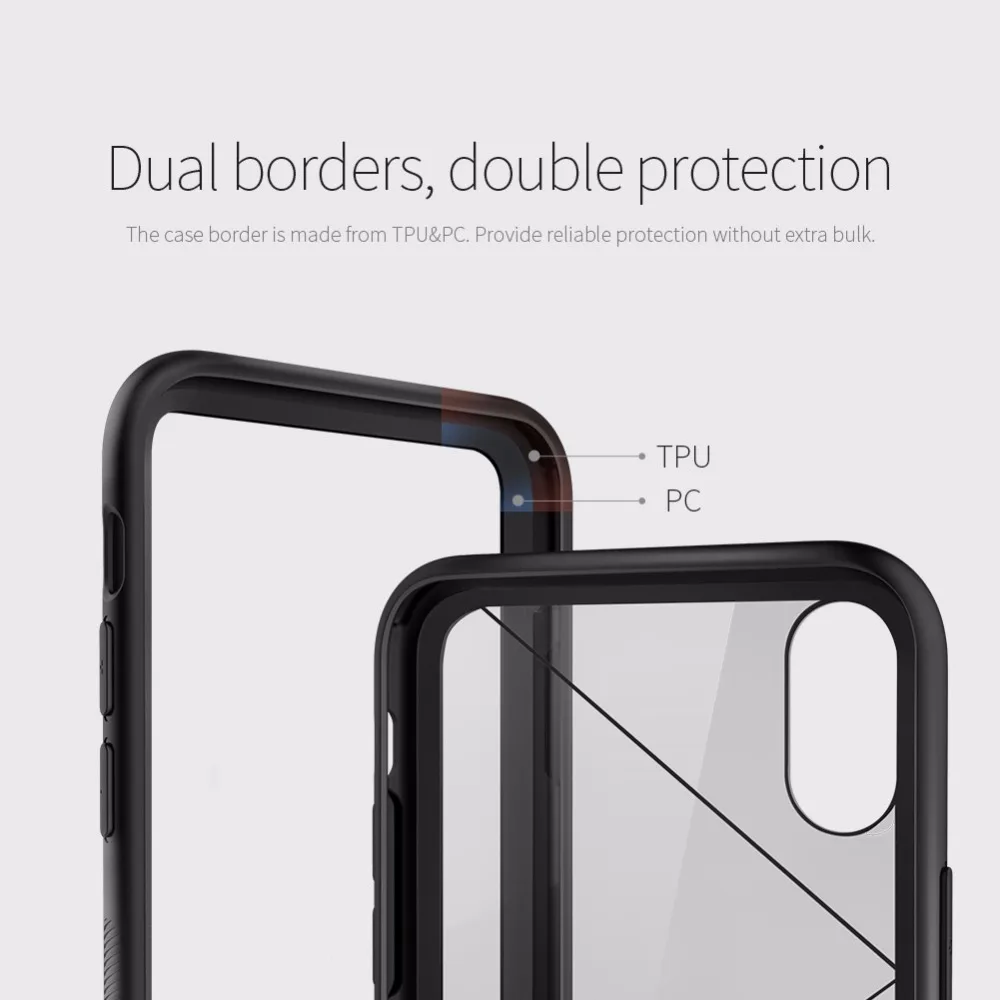 Tempered Glass Back Cover Case For iphone X NILLKIN Clear for Apple with luxury Retail package |