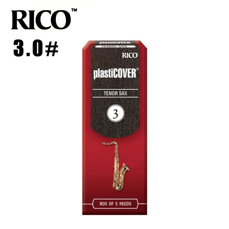 RICO пластиковое покрытие тенор Bb винил водонепроницаемый Sachs reed 2,5#, 3,0#, 3,5# коробка из 5 - Цвет: 3