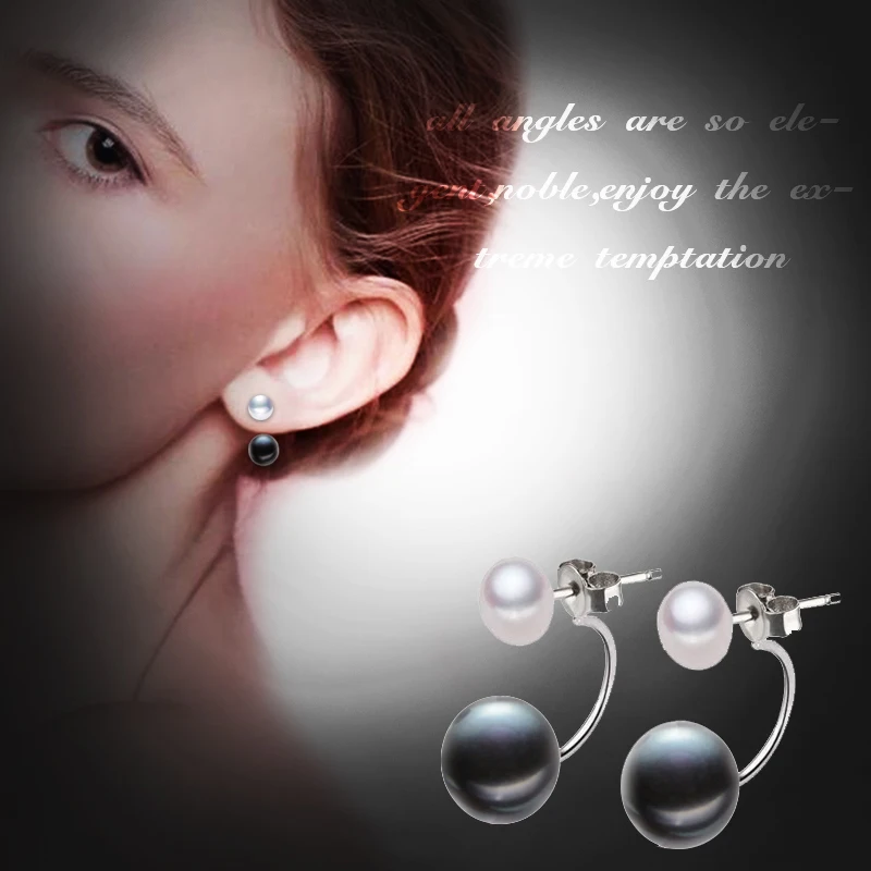 ZHIXI двойные жемчужные серьги ювелирные изделия из стерлингового серебра 925 пробы