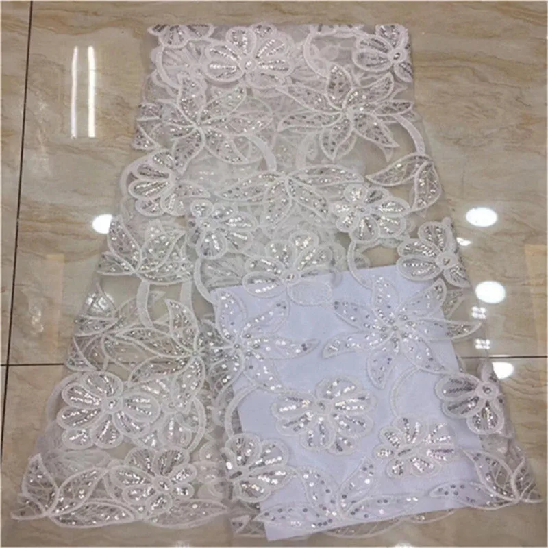 African Lace Fabric beads sequins High Quality Lilac Nigerian Tissu Africain Guipure Embroidery French Tulle | Дом и сад