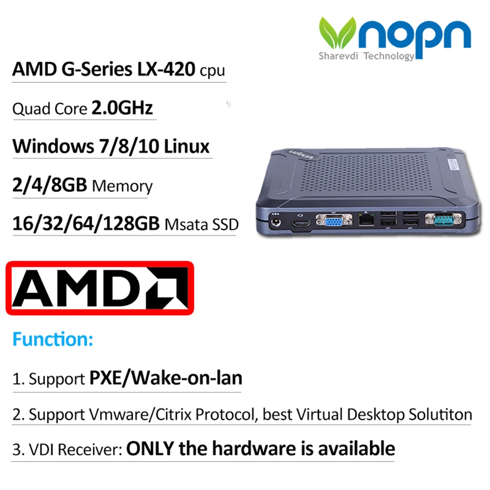 K400 C2L Мини ПК AMD LX 420 четырехъядерный 2.ггц Win10 Pro OEM Лицензия игровой компьютер