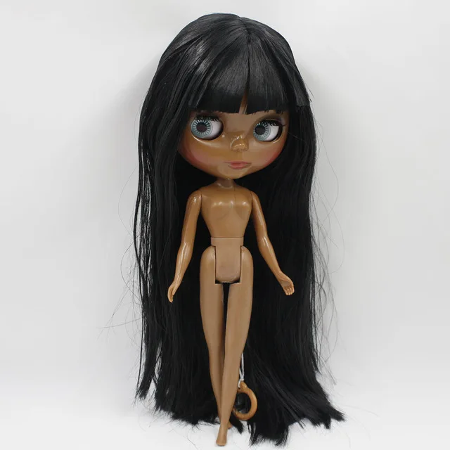 normal body doll Ледяная фабрика blyth кукла супер черная кожа тон темная кожа черные волосы нормальные/суставы тела 30 см игрушка - Цвет: normal body doll