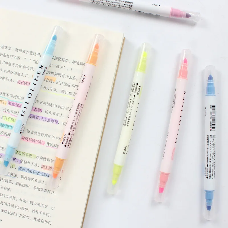 1 шт. двухголовая ручка-Хайлайтер с косыми красками | Канцтовары для офиса и дома