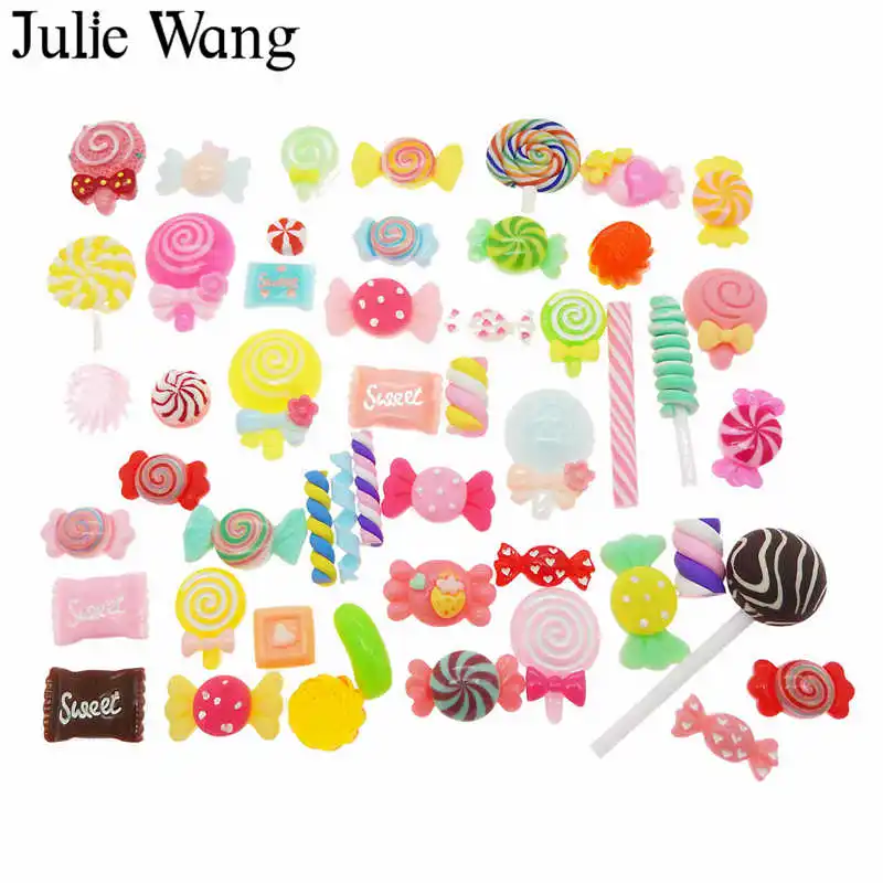 Julie Wang, 20 шт., Случайно отправлено, смола, леденец, конфета, слизи, кабошон, подвески, подвески, ювелирные изделия, аксессуары, украшение для дома, телефона