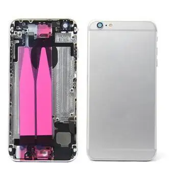 

Free shipping , Mobile phone white/silver metal back housing with complete components for iPhone 6g ,Back cover , Battery cover