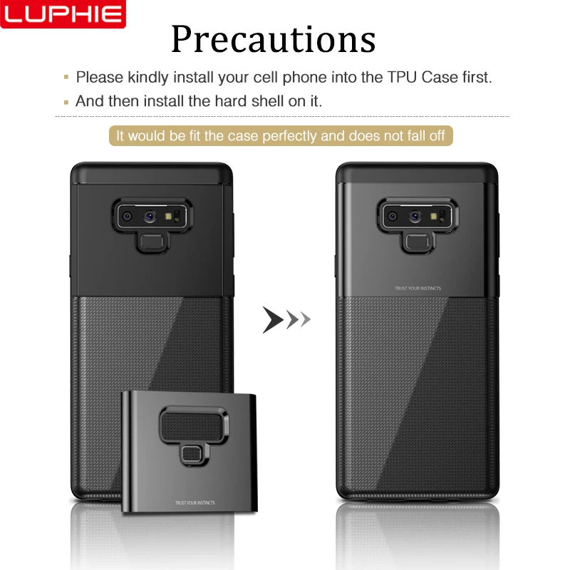 Роскошный противоударный чехол LUPHIE для samsung Galaxy S10 S9 Plus S10e, защитный чехол из ТПУ для samsung Note 9, деловой силиконовый чехол