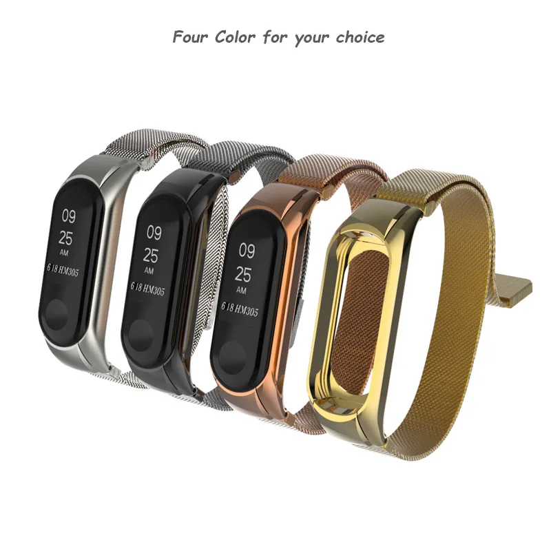 LETSGR браслет сменный ремешок для Xiaomi mi Band 3 Нержавеющая сталь lanese магнит Correa Xiao |