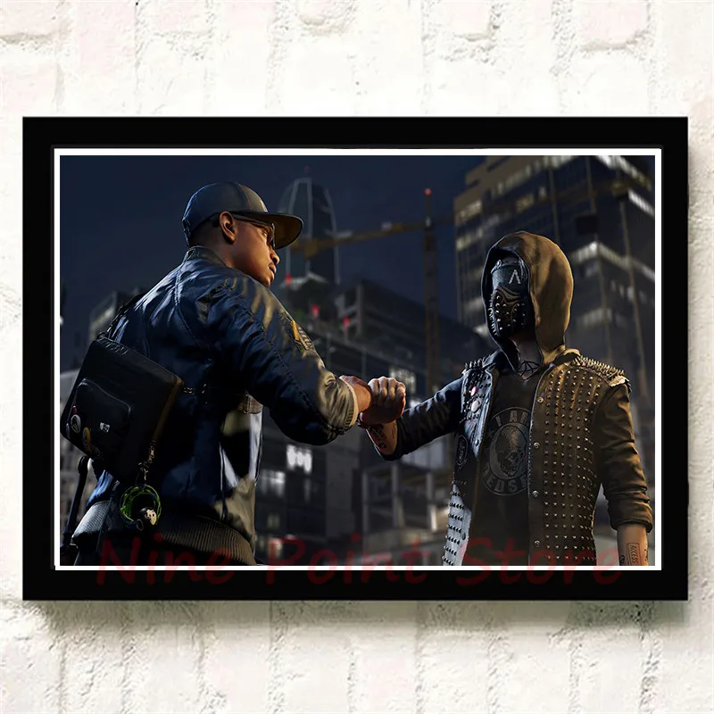 Watch Dogs бумажные плакаты с покрытием, игра, домашний интерьер, украшение, рисунок, ядро, наклейки на стену, бескаркасные