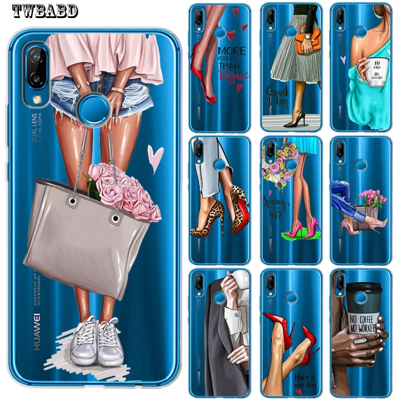 Модный чехол для телефона на высоком каблуке девушек и женщин Huawei P30 Lite Pro P20 P8Lite