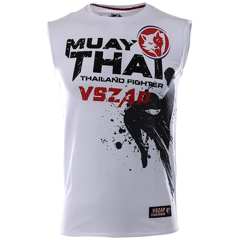 VSZAP Трикотажные изделия для MMA без рукавов бокс рубашка Муай одежда тайская
