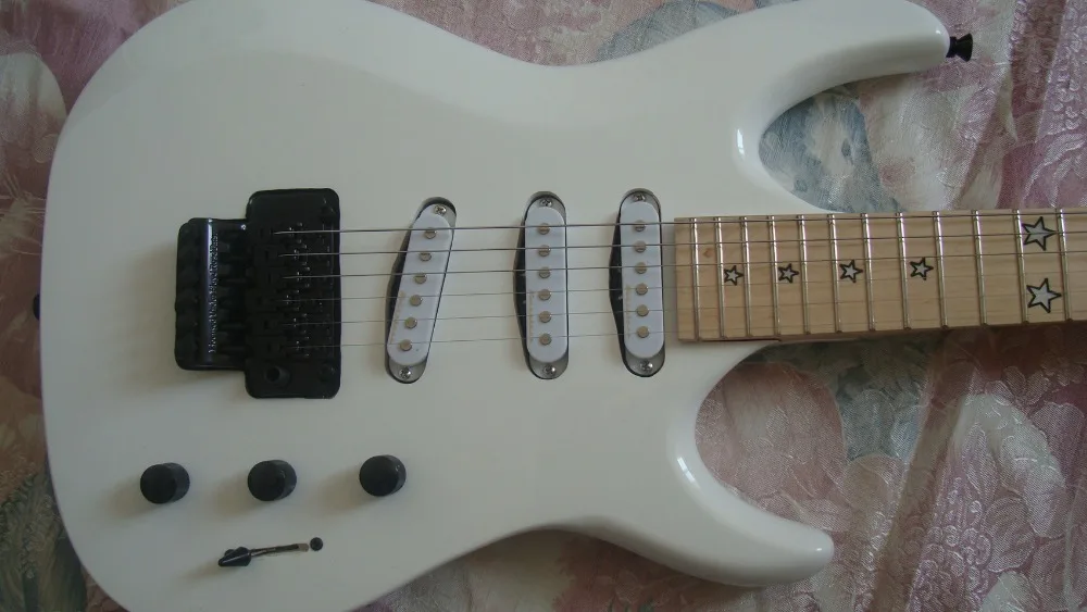 Новые белые Warmoth Custom Shop Floyd Rose тремоло Гитары звезда декор JS1000 Бесплатная доставка