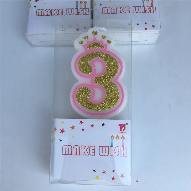 1 шт 0-9 номер мультфильм корона Золотая свеча мальчик/девочка ребенок душ Дети День рождения праздничный торт свечи-цифры подарок