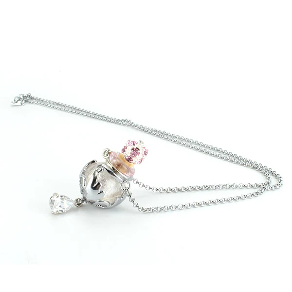 Ожерелье с подвеской в виде эфирных масел и стеклянной бутылки для ароматерапии