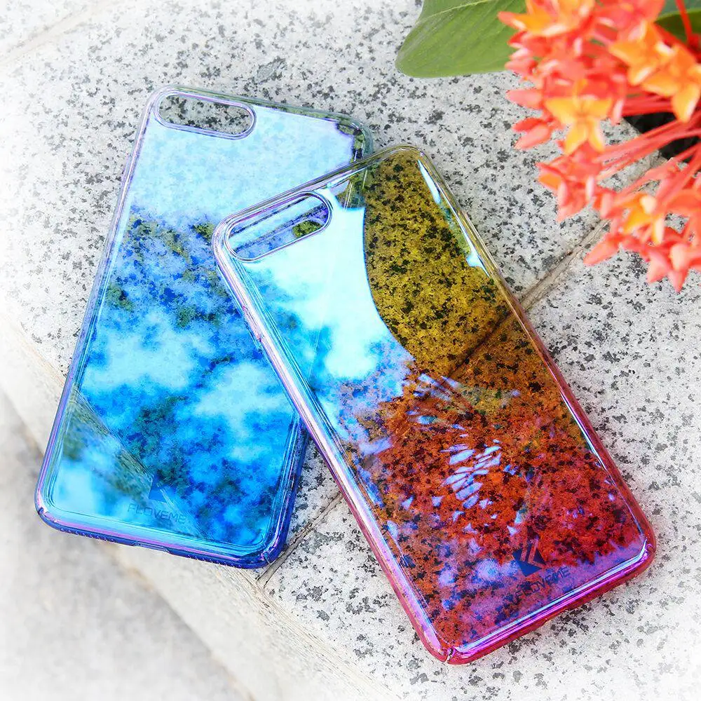 FLOVEME чехол синий луч для iPhone X 8 7 6 6S Plus градиентные блестящие Чехлы 5 5S SE задняя