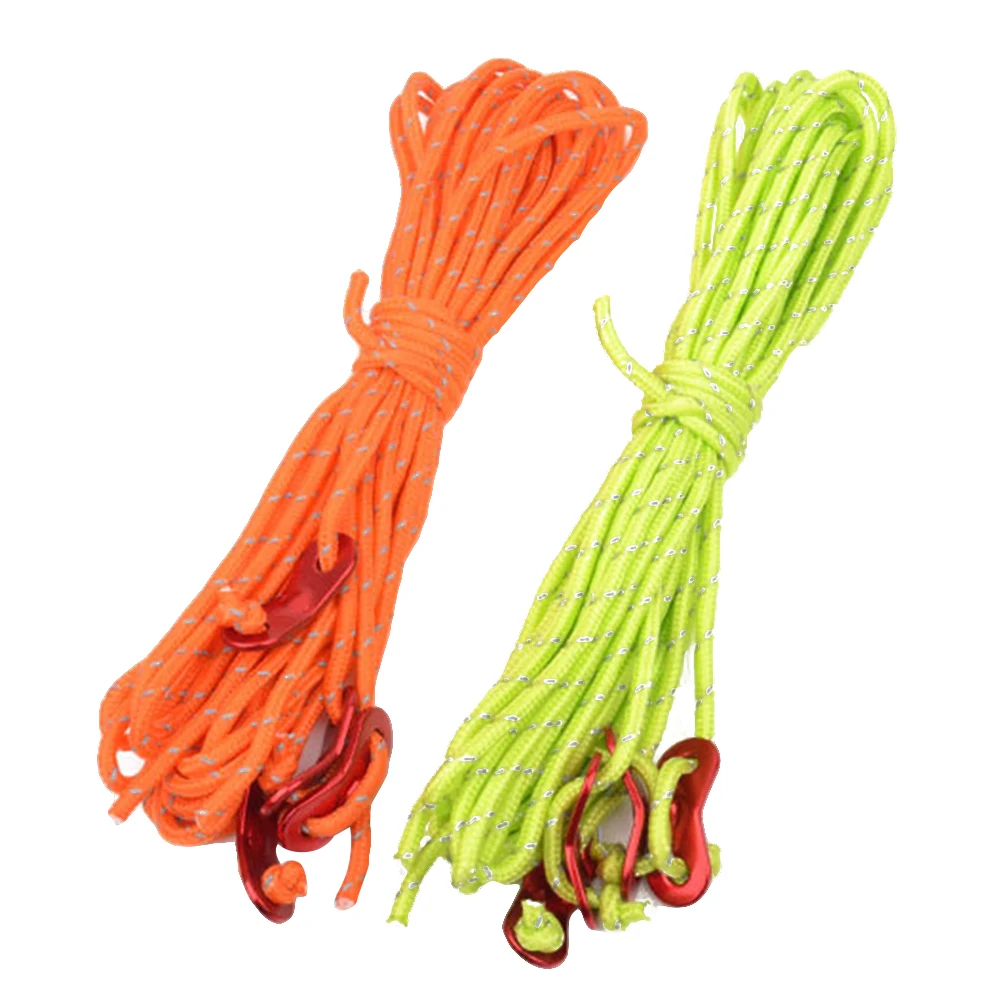 2x3 шт верёвки для палатки светоотражающего тента Guy Lines Paracord канаты направляющие с