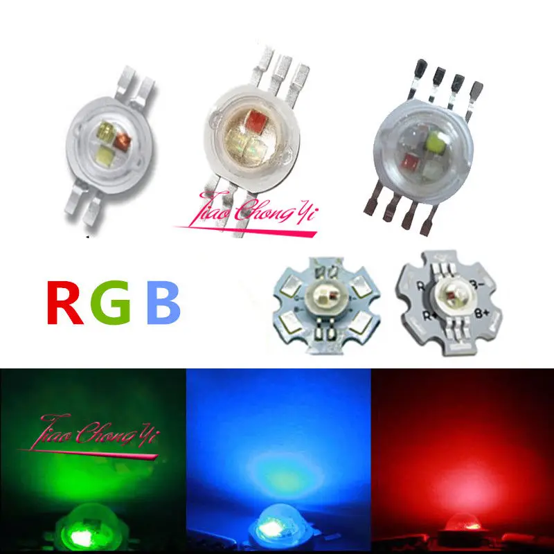 

10 шт., светодиодный Диод высокой мощности 3X1W 3X3W RGB RGBW, 4-контактный 6-контактный 8-контактный с 20 мм звездой