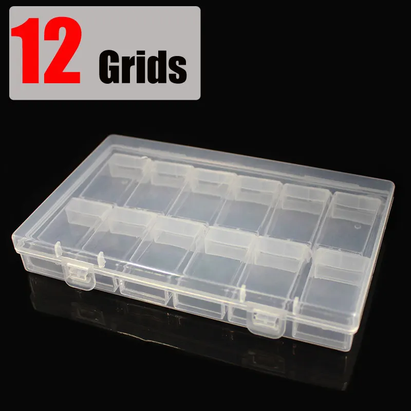 12 Grids Пластиковые аксессуары для алмазной живописи 6 12 42 64 слот контейнер для бутылок коробка для хранения держатель для алмазной живописи Daimond коробка для рисования - Цвет: 12 Grids