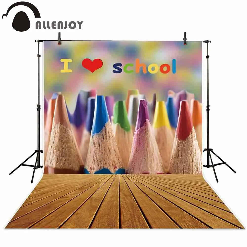 Фотофон allenjoy задний фон фотография Снова в школу красочный карандаш деревянный пол фон фотостудия фотобудка для фотосессии
