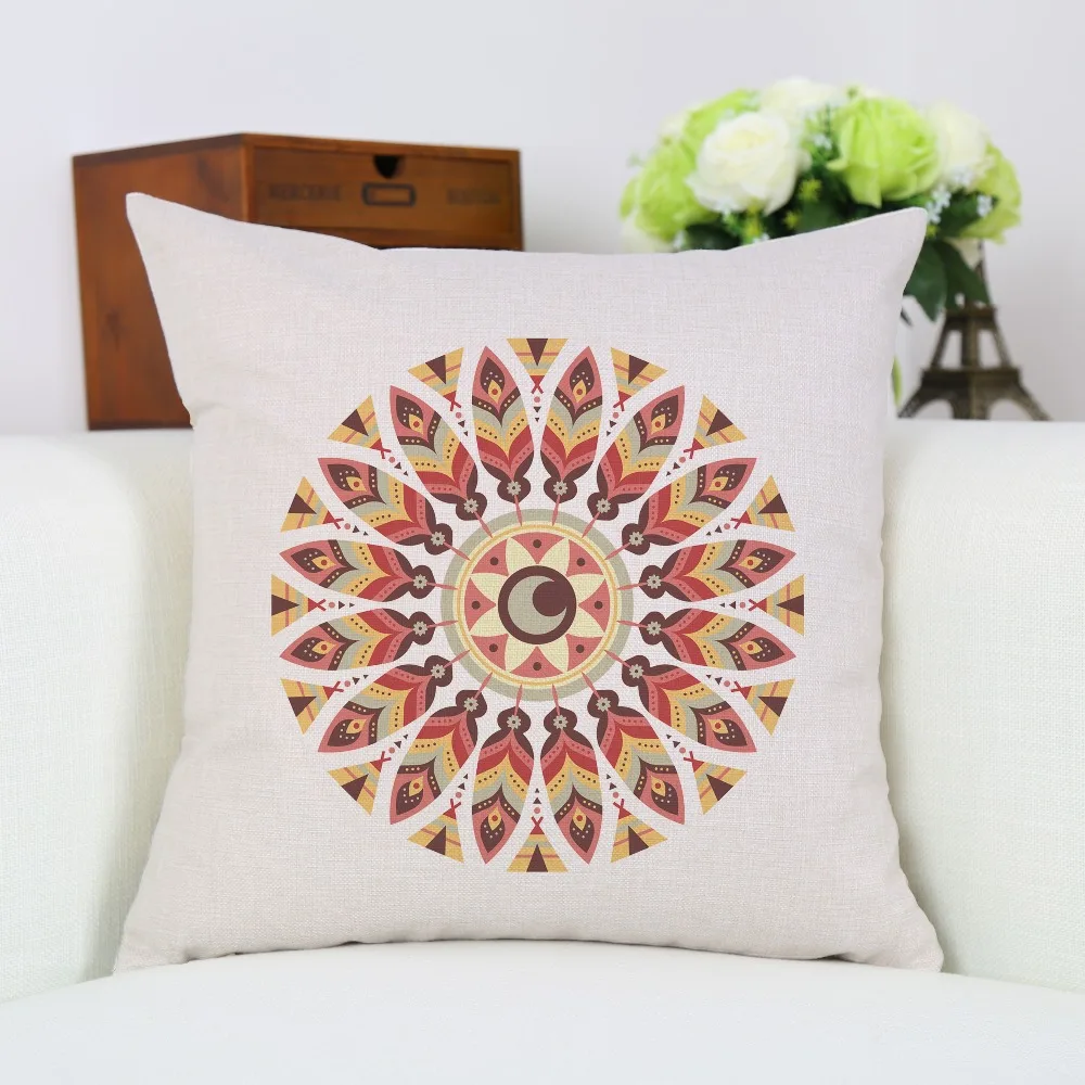Indian Boho Pattern Feather Geometric Shapes Nordic Cushion Cover For Girls Room Decoration Accessories New | Дом и сад