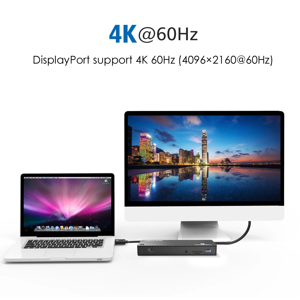 Wavlink Intel Сертифицированный Thunderbolt 3 док-станция для ноутбука USB 3,0 4 k@ 60Hz Gigabit Ethernet 85W зарядка USB C для MacBook Pro