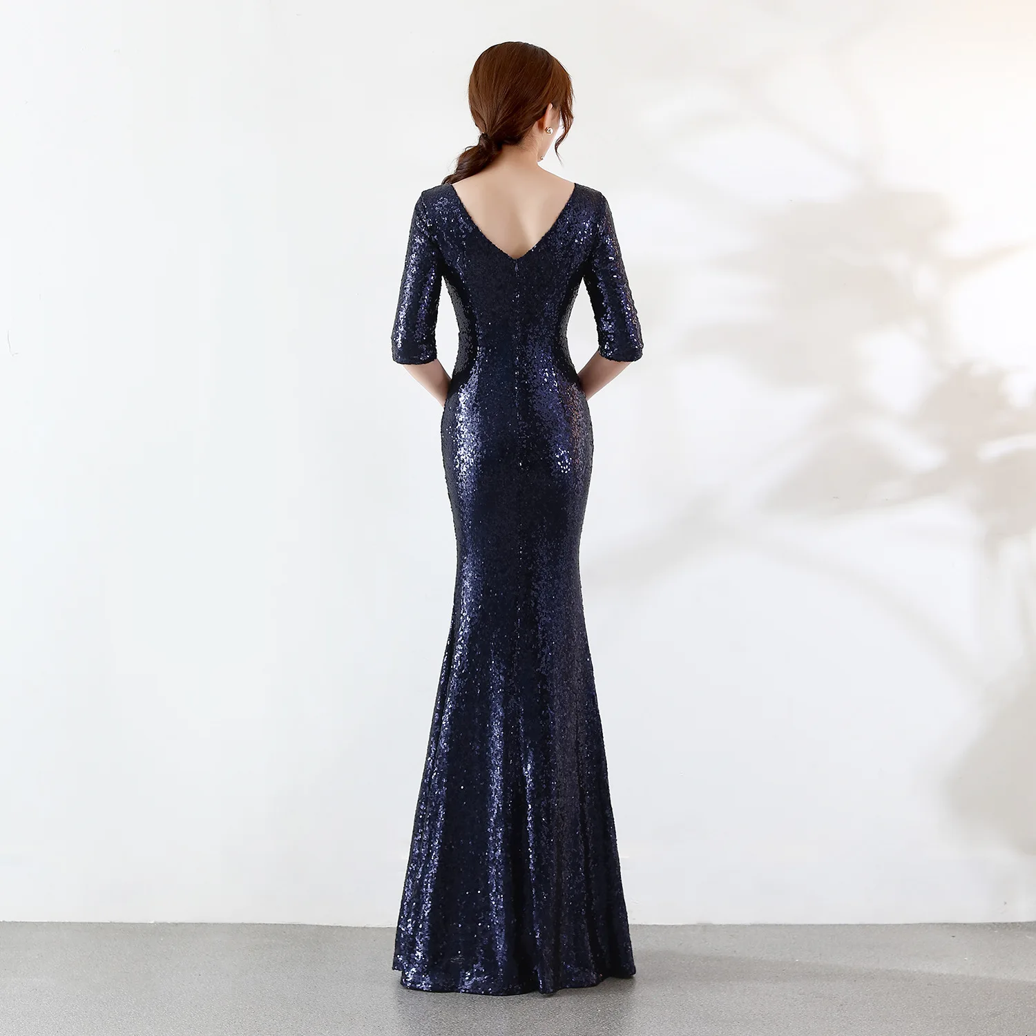 Popodion Sequin элегантное платье длинное вечернее формальное платье Русалка вечернее платье N1053