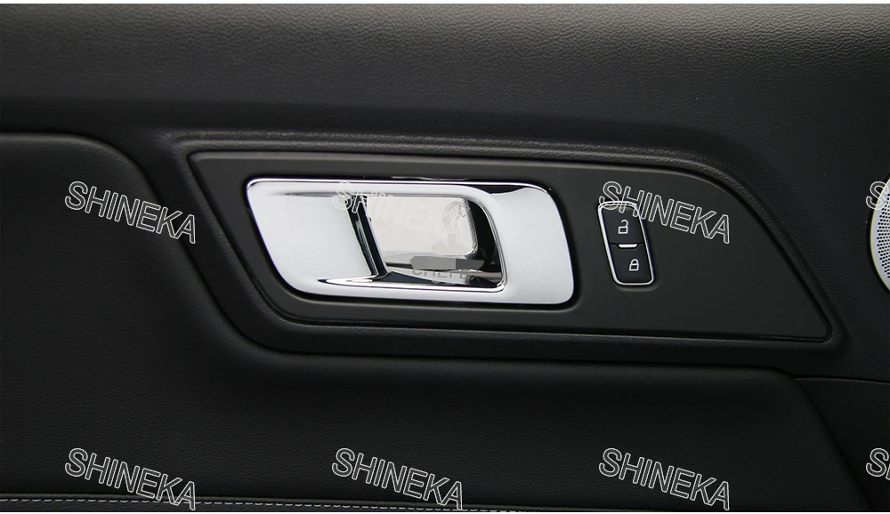 SHINEKA Alluminium сплав межкомнатные дверные ручки Крышка чаши отделка 2 шт. пони Шелби наклейка для Ford Mustang+ стайлинга автомобилей